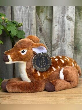 FAO Schwarz Deer Spotted Fawn Plush Stuffed Animal With Tags 16”